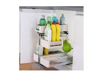 Giá gia vị,dao thớt inox ray giảm chấn cao cấp 